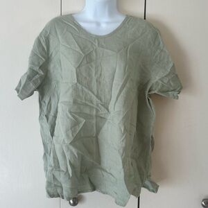 Flax Linen short sleeve Top S